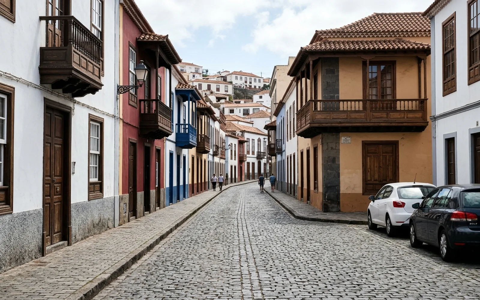 Calle urbana con alineaciones de fachadas y aceras