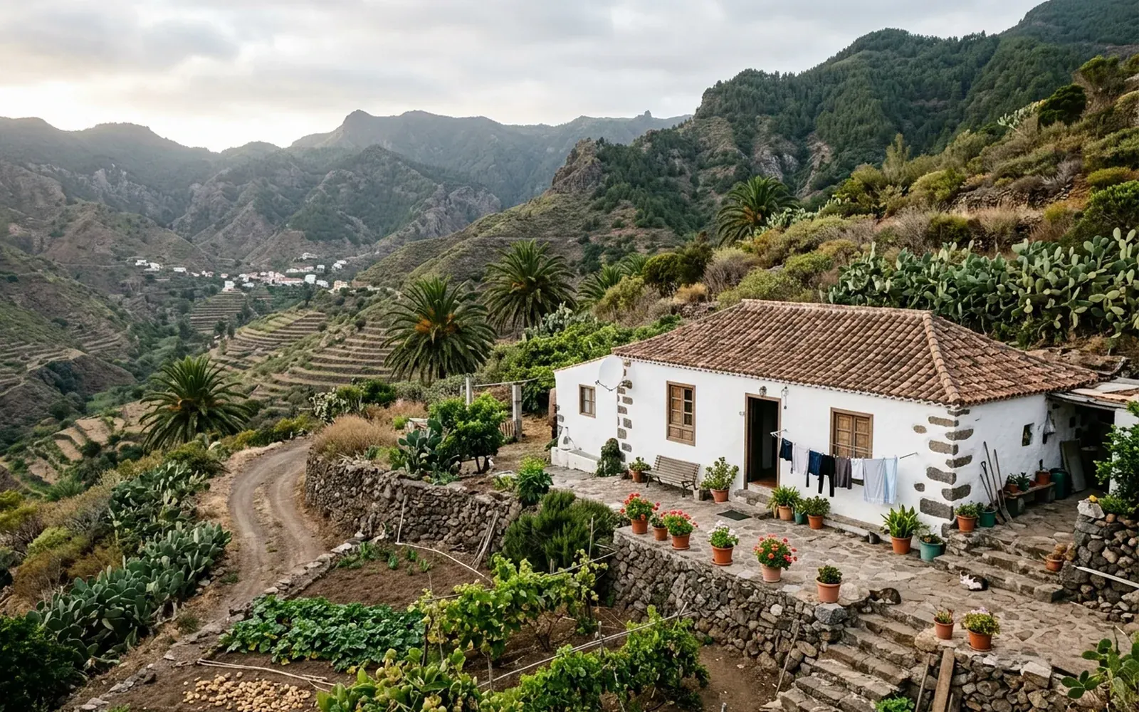 Casa rural consolidada e integrada en el paisaje canario