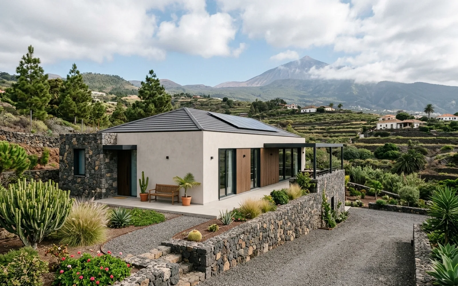 Casa terminada de reciente construcción en un entorno rural