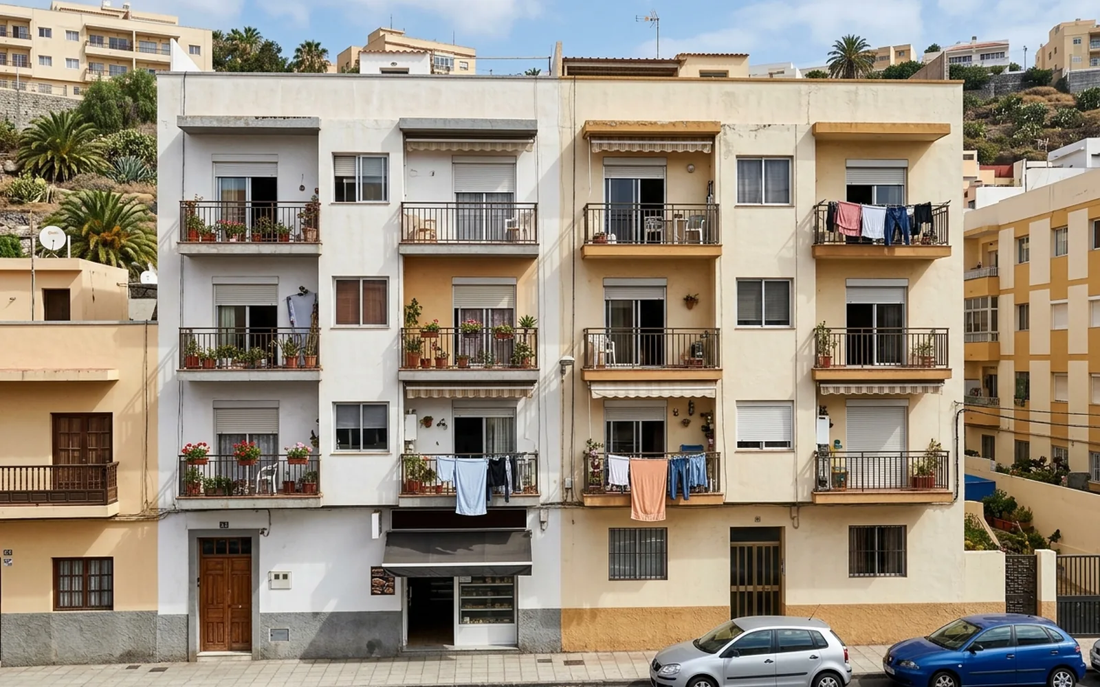 Exterior de un edificio residencial de viviendas