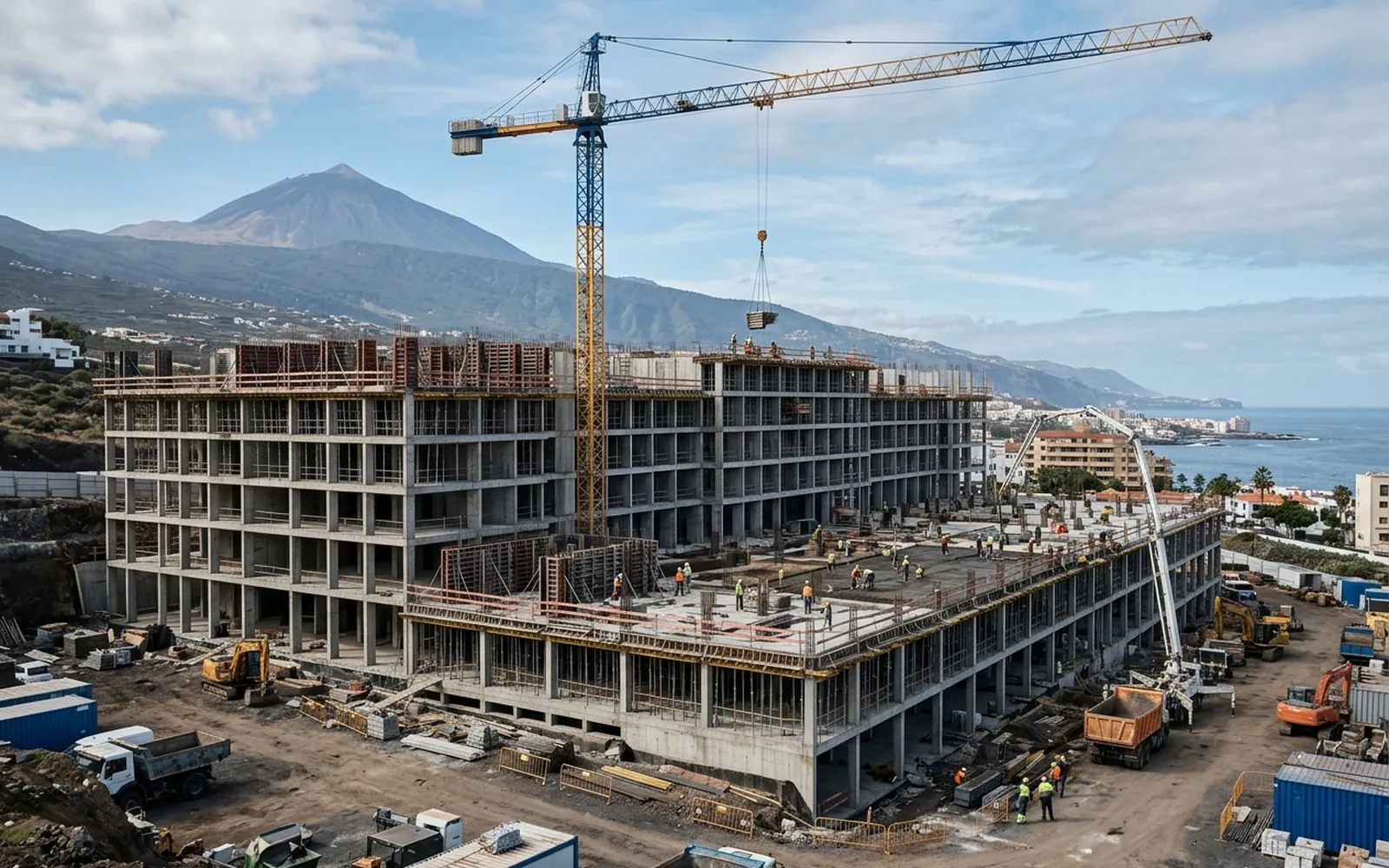 Obra de edificación de cierta entidad con estructura en construcción